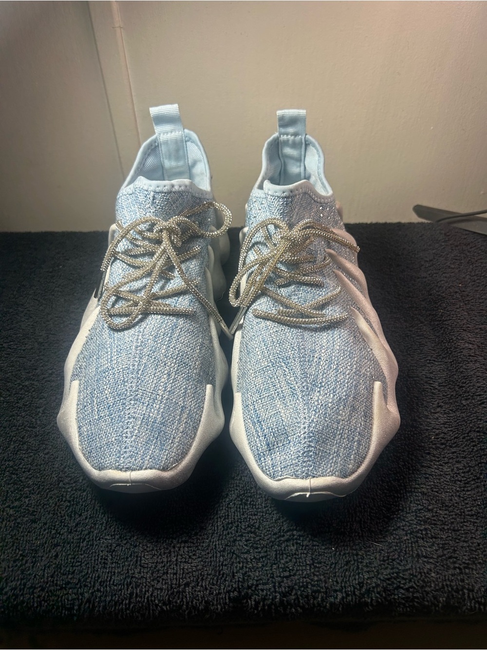 Kids Lightweight Knit Sneakers in Light Blue